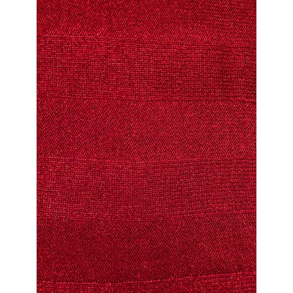 Vintage 2000s Red Knit Top Lurex Sparkle Stripe Holiday Cocktail Size Small - Picture 4 of 7